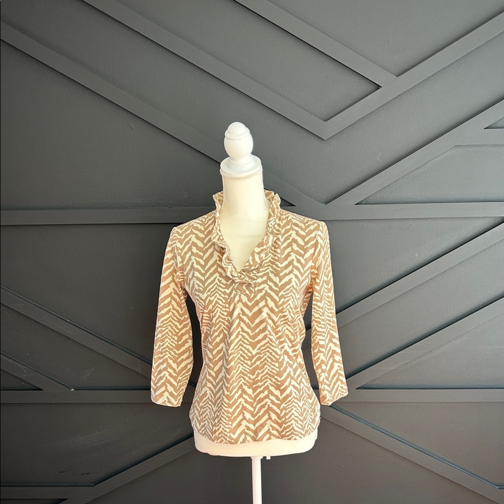 J McLaughlin Durham Ruffle Top, Size Small